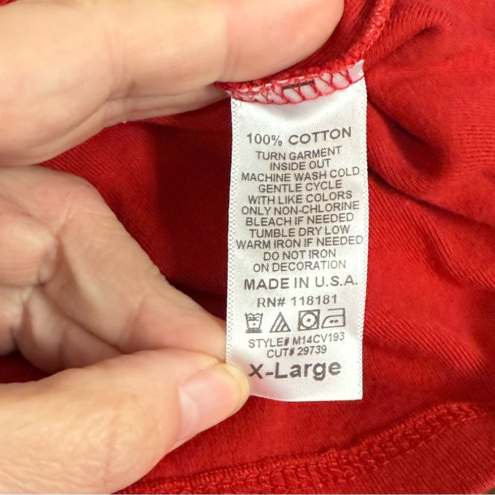 Blue Canyon Red Hope Holiday Top XL Christmas Graphic Shirt Made in USA Cotton - Picture 6 of 7